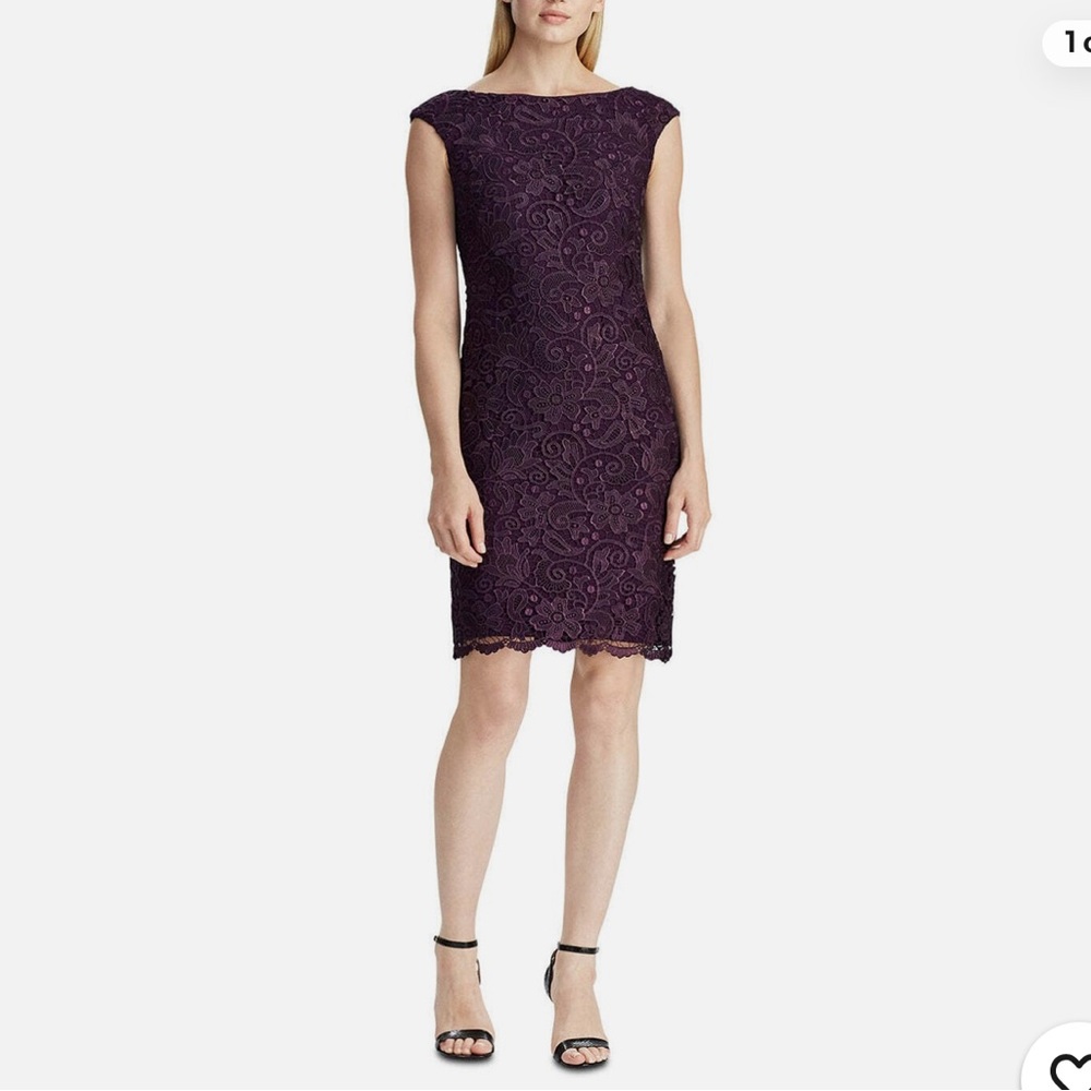 Lauren Ralph Lauren Deep Purple Midi Dress